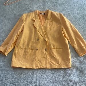 Vintage Sunshine Yellow Double-Breasted Blazer